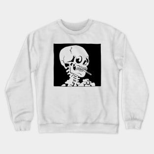 Skull of a Skeleton with a burning cigarette - Vincent Van Gogh Crewneck Sweatshirt